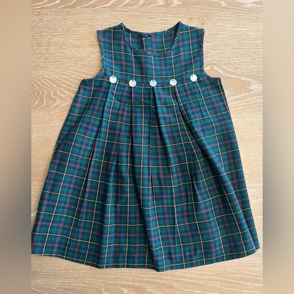 Girls Vintage Green Plaid girls jumper dress size‎ 4 handmade Christmas holiday - Picture 3 of 7